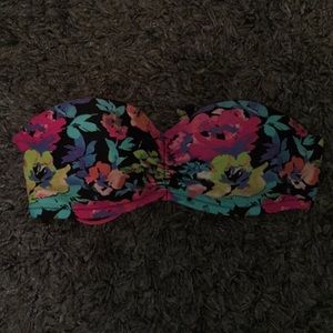 Floral bandeau bikini top